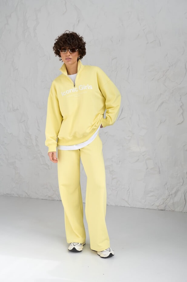 Women’s Iconic Girls sweatshirt suit in yellow color